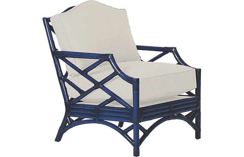 Chippendale Accent Chair, Navy | One Kings Lane