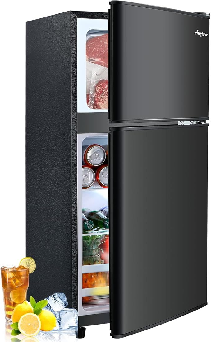 3.2Cu.Ft Mini Fridge with Freezer, 2 Door Compact Refrigerator, Small Fridge with 7 Level Thermos... | Amazon (US)