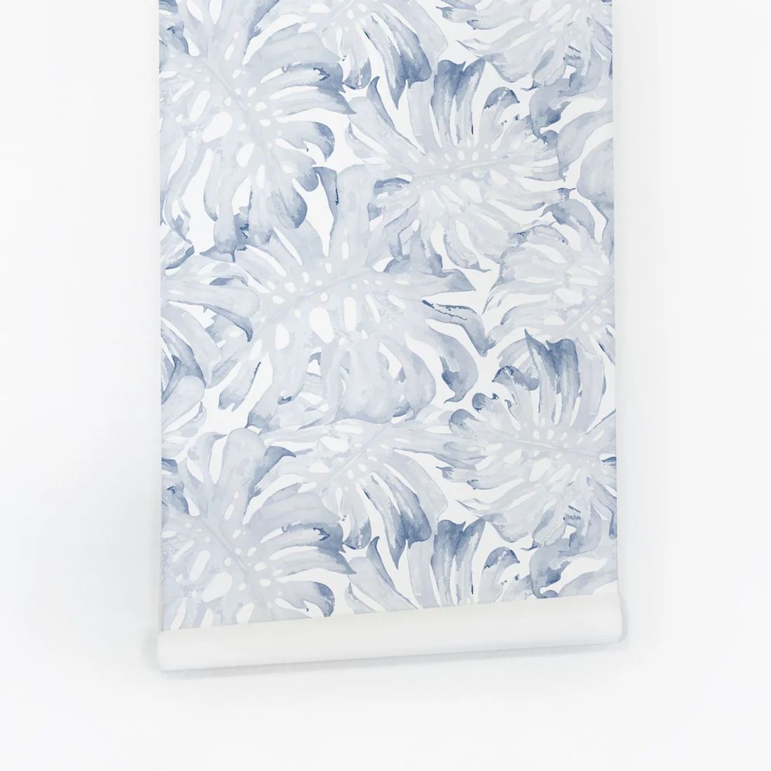 Blue palm leaf removable wallpaper | Livettes Wallpaper