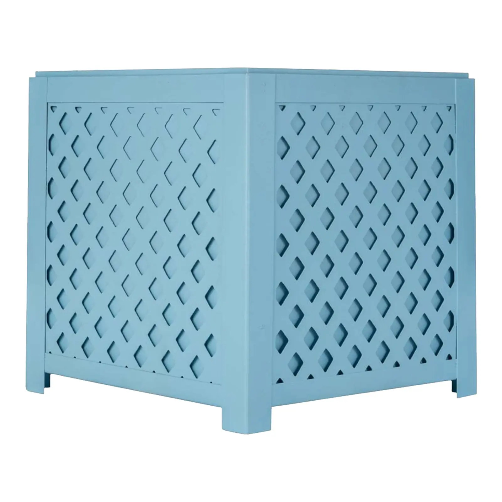 Lattice Planter with Removable Liner in Soft Blue, Medium | Chairish