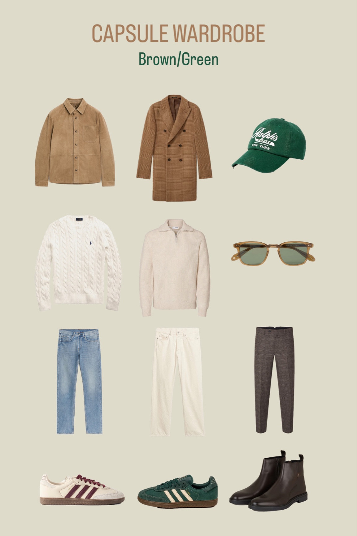 The green and brown wardrobe 

#LTKstyletip #LTKmens #LTKdeutschland