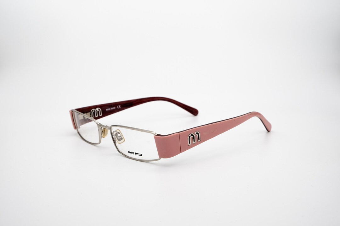 Miu Miu vintage eyeglasses, pink, rectangular optical frame, new old stock | Etsy (US)
