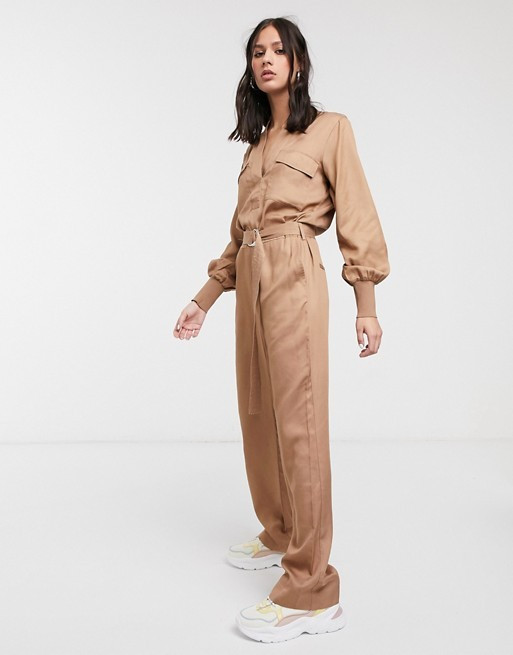 Levete Room utility jumpsuit in camel | ASOS (Global)