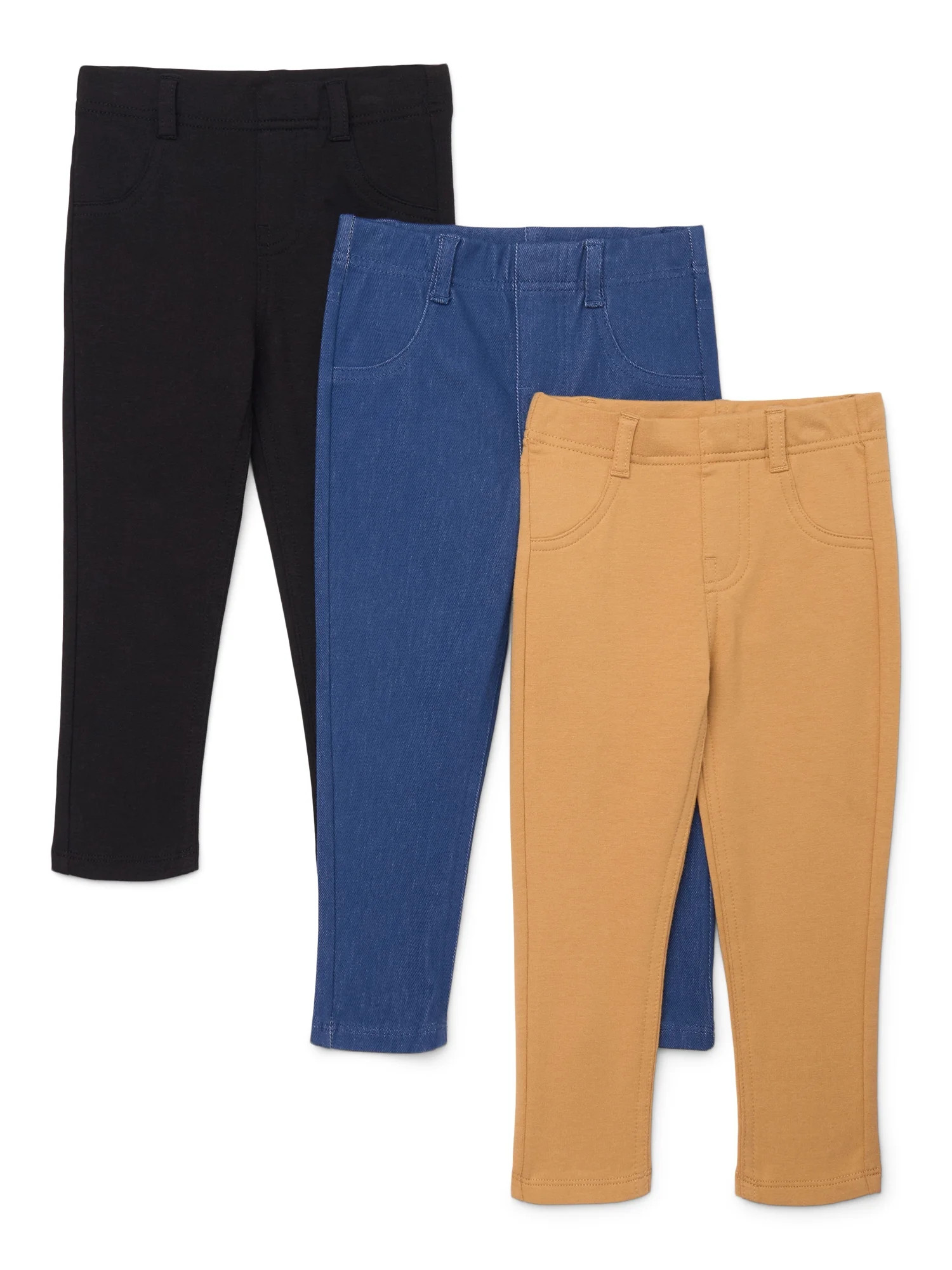 Garanimals Toddler Girl 3-Pack Solid French Terry Jeggings, Sizes 18M-5T | Walmart (US)