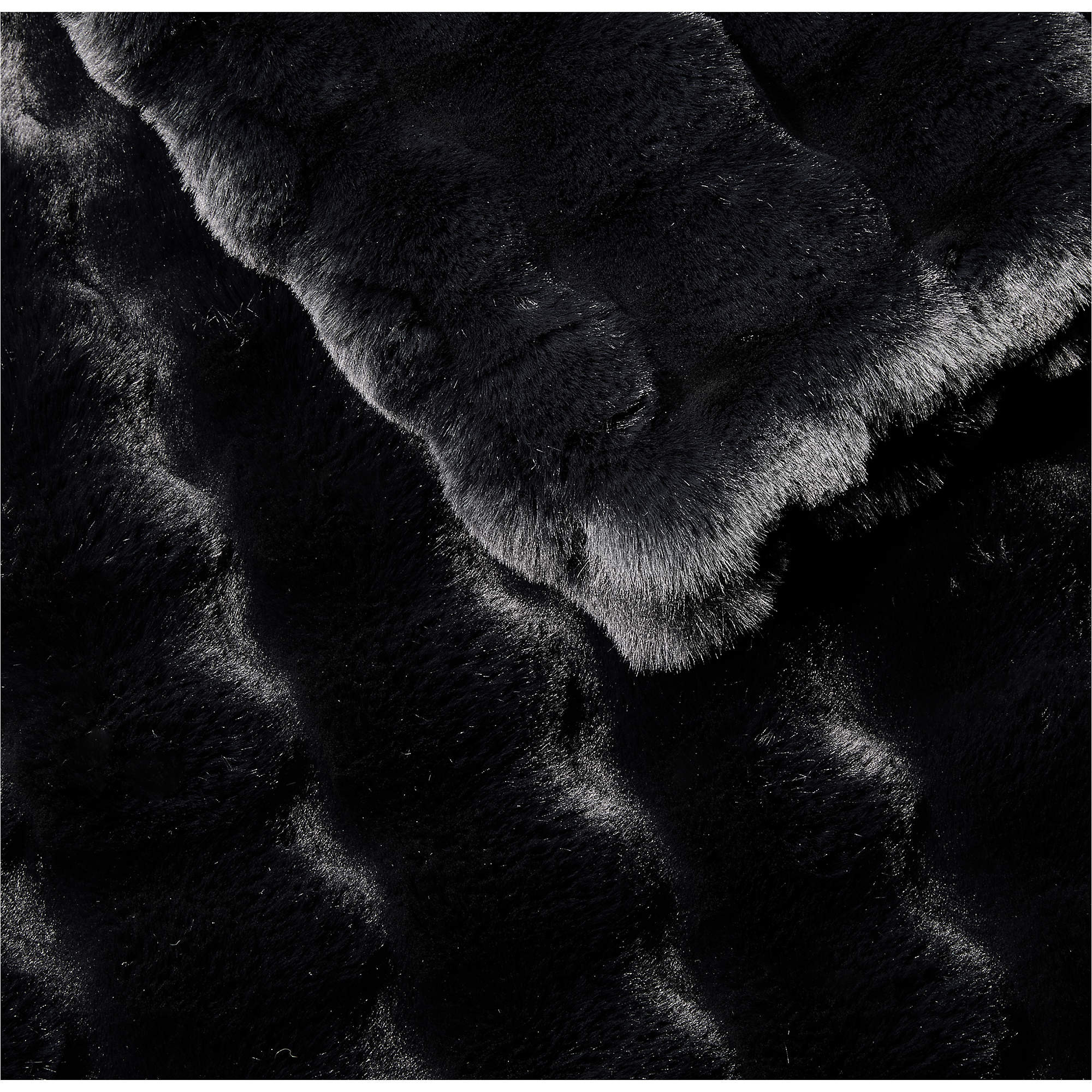 Farleigh Black Faux Fur Throw Blanket 50"x70" + Reviews | CB2 | CB2