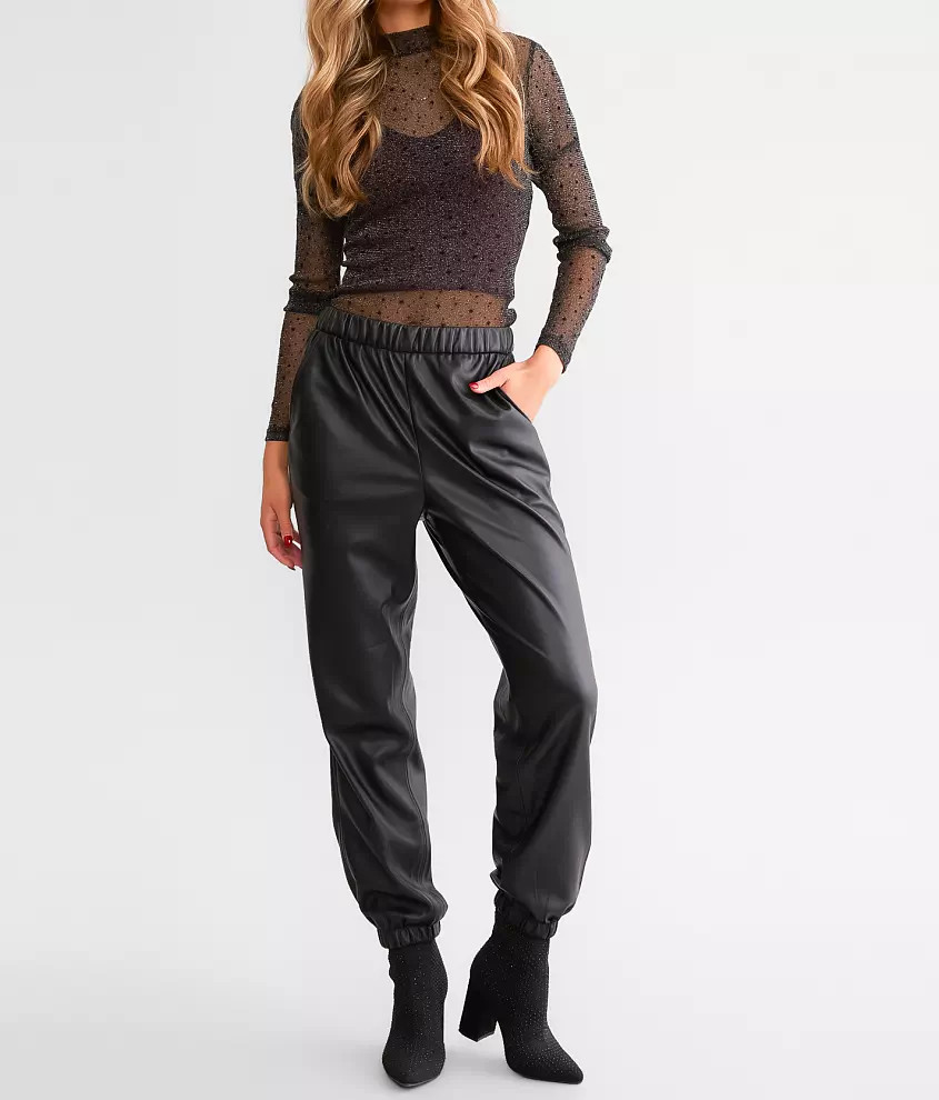 Lenora Faux Leather Jogger | Buckle
