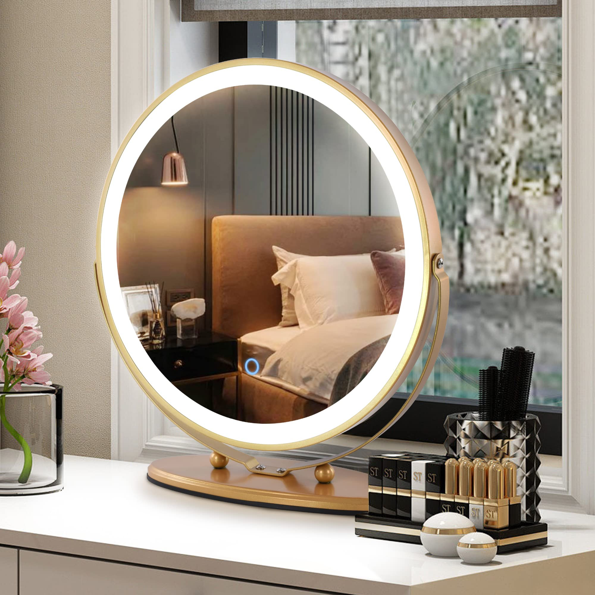 LVSOMT 20" Vanity Makeup Mirror with Lights, 3 Color Lighting Dimmable LED Mirror, Touch Control,... | Amazon (US)