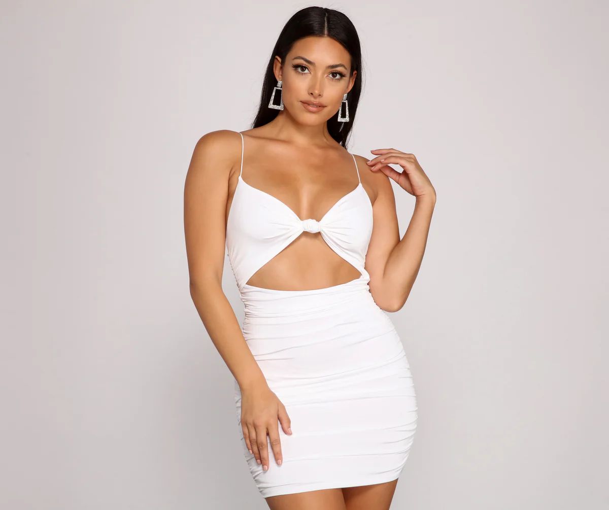Twist And Pose Ruched Mini Dress | Windsor Stores