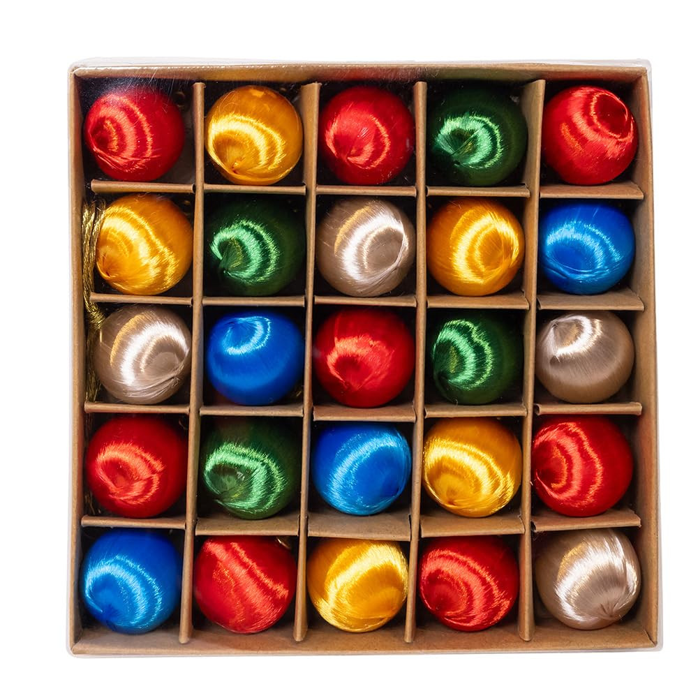 Kurt Adler 1.18" Multicolor Silk Ball Ornaments, 25-Piece Box. | Amazon (US)
