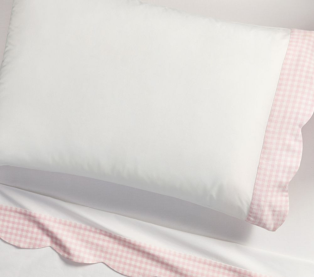 AERIN Gingham Scallop Cuff Sheet Set | Pottery Barn Kids