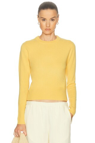 Jenni Kayne Cashmere Leni Crewneck Sweater in Yellow | FWRD 