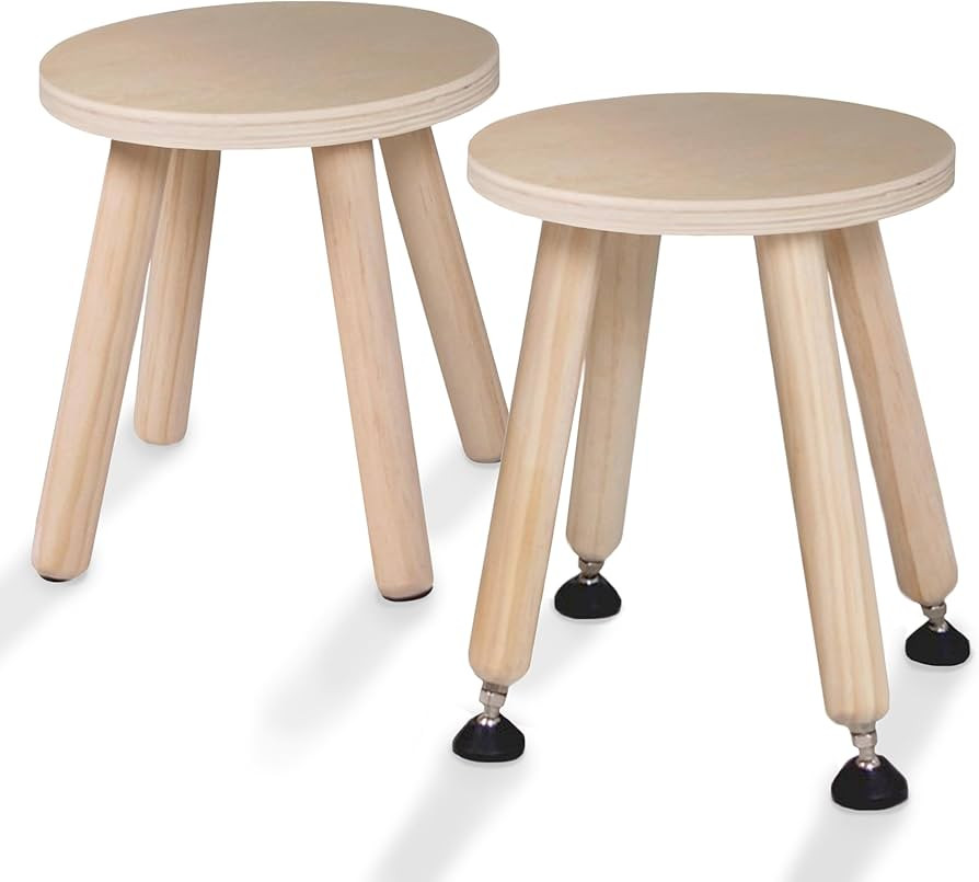 Cateam Wooden Step Stool for Kids and Toddlers - Set of 2 - Natural - Extendable Legs Kids Chair ... | Amazon (US)
