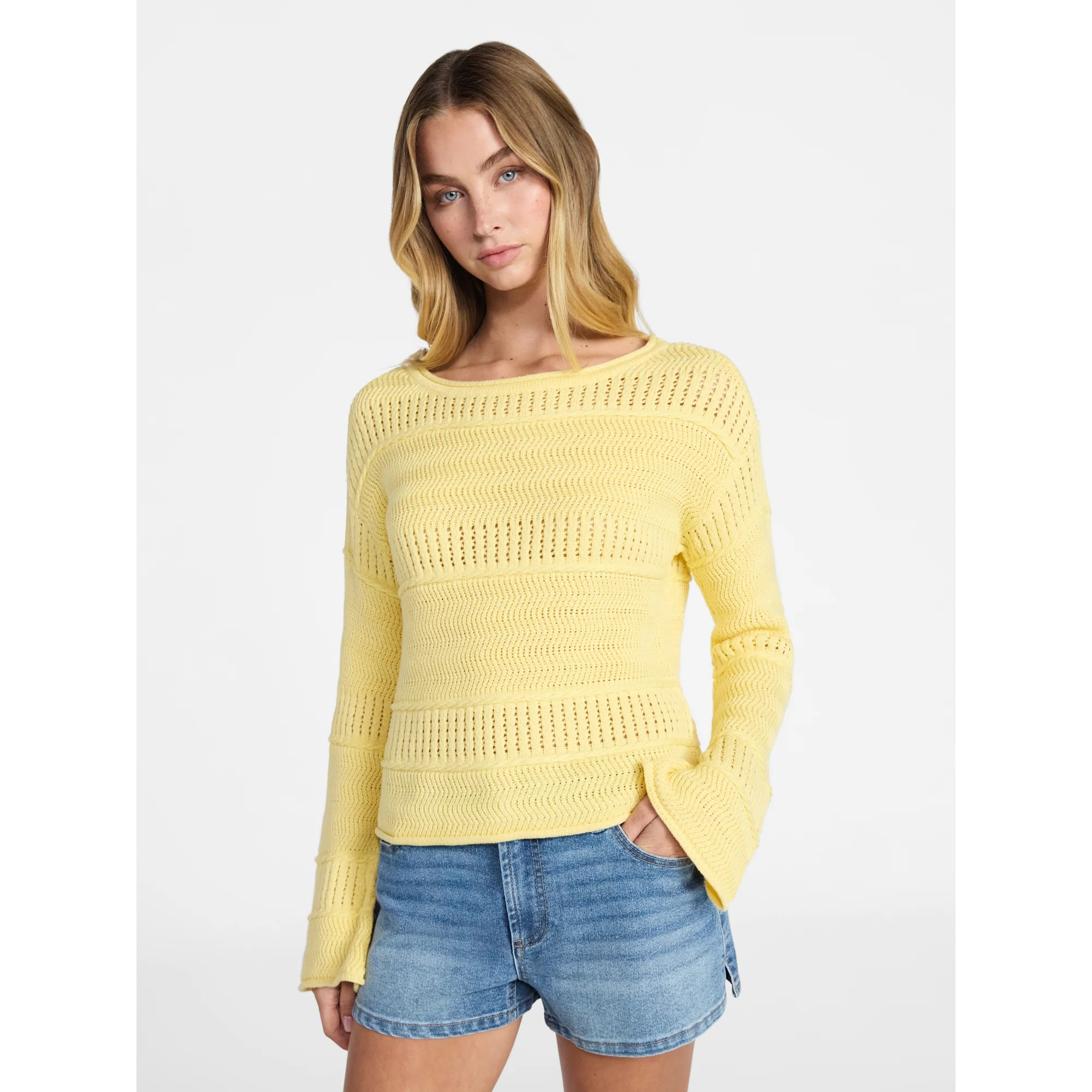 No Boundaries Boat Neck Pullover Sweater, Midweight, Women's XXS-XXL | Walmart (US)