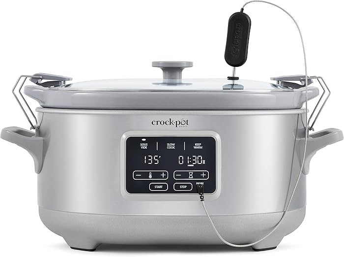 Crockpot Programmable 7-Quart Cook & Carry Slow Cooker with Sous Vide Stainless Steel | Amazon (US)