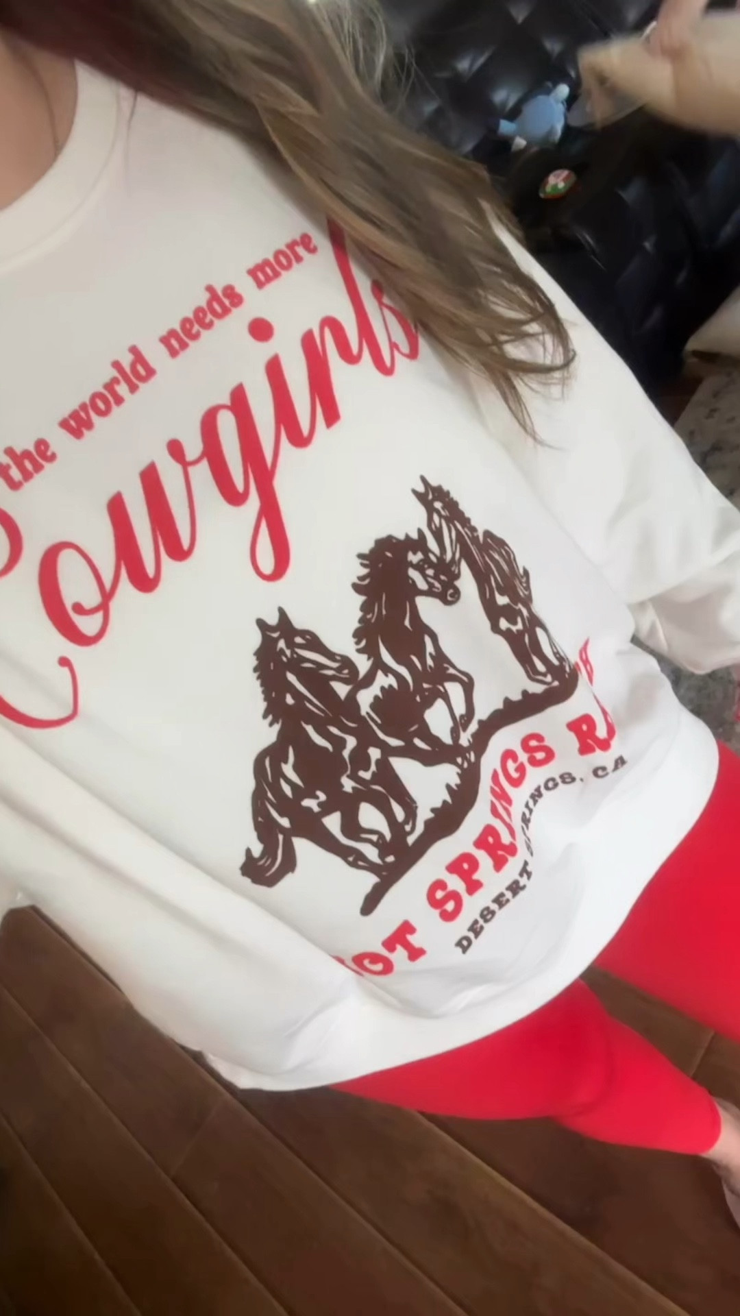 Cowgirls sweatshirt so cute for Valentine’s Day or a trip to Nashville! I sized up to XL for an oversized fit ❤️🐴

Bachelorette outfit. Nashville outfit. Nashville trip. Country concert outfit. Target finds. Aerie leggings. American eagle leggings. Red aerie leggings. Lululemon leggings. Lulu dupe. Lululemon leggings dupe. Western sweatshirt. Glaentines outfit. Valentine’s Day at home  

#LTKFitness #LTKSeasonal #LTKParties
