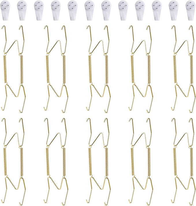 Fasunry 10 Pack Plate Hangers, 6 Inch Wall Plate Hangers and 12 Pack Wall Hooks, Compatible 6 to ... | Amazon (US)