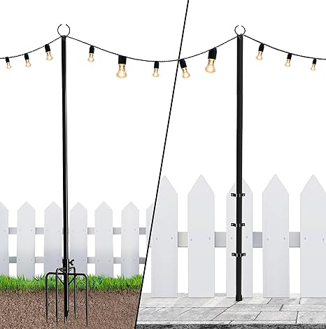 Utopia Home String Light Poles - 9FT Light Poles for Outside String Lights with 2 in 1 Assembly w... | Amazon (US)