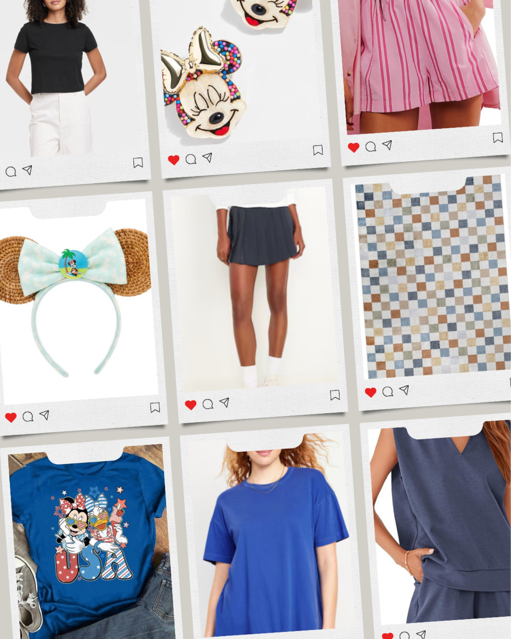 Top 9 items of June ❤️ cropped tee, bauble bar minnie earrings, boxer shorts, Disney ears, athletic skort, Wayfair rug, Etsy 4th of July Disney tee, oversized tunic, Amazon 2 piece set

#LTKMidsize #LTKHome #LTKSummerSales