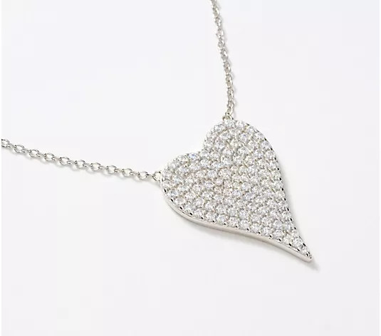 Make Your Selection: Diamonique x Jennifer Miller Signature Boxed Pave Heart Necklace, Sterl | QVC