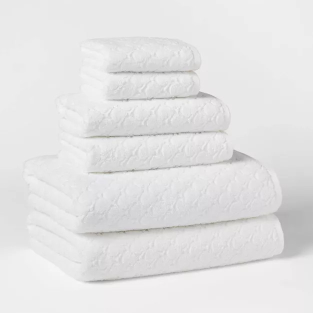 6pk Textured Bath Towel Set - Threshold™ | Target
