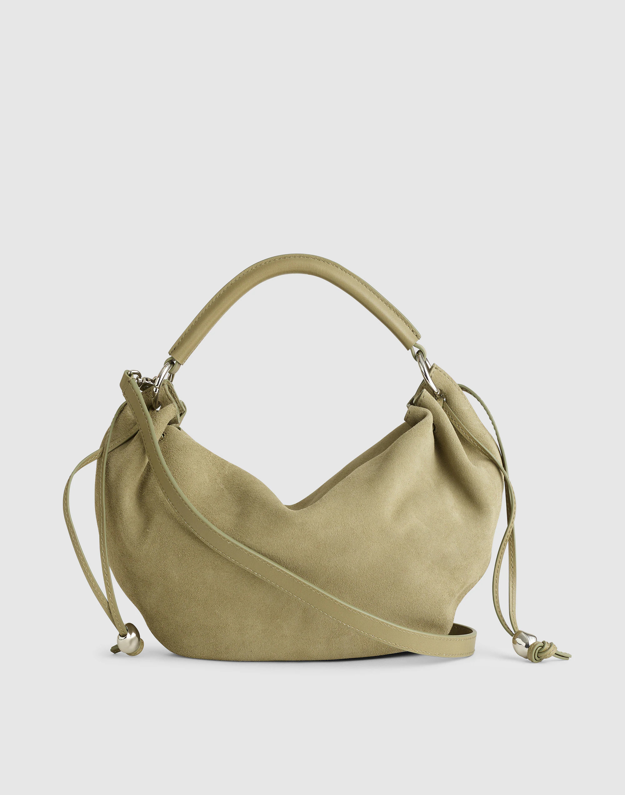 The Camren Gathered Shoulder Bag in Suede | Madewell