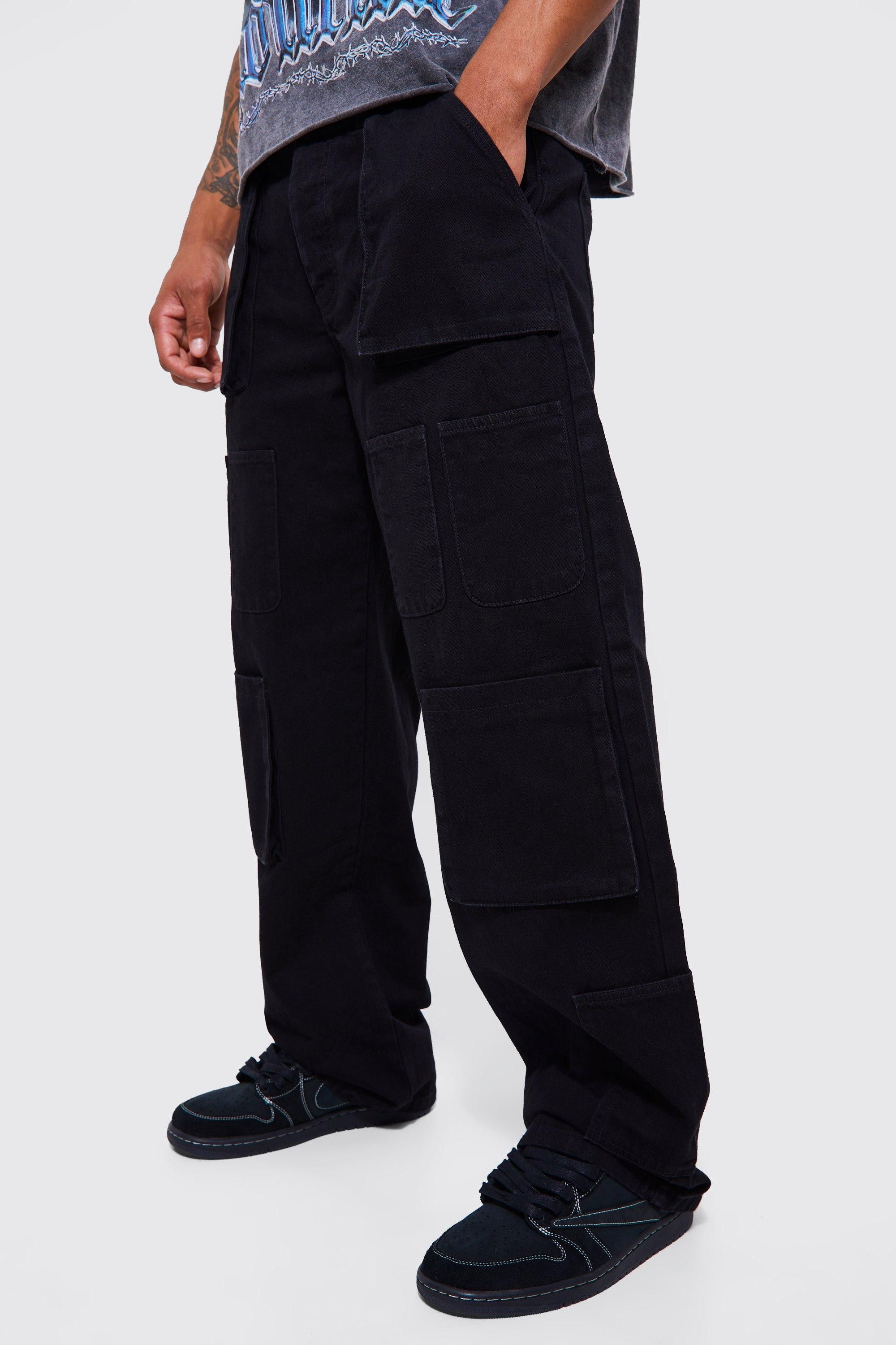 Baggy Fit Multi Cargo Pocket Jeans | boohooMAN (US & Canada)