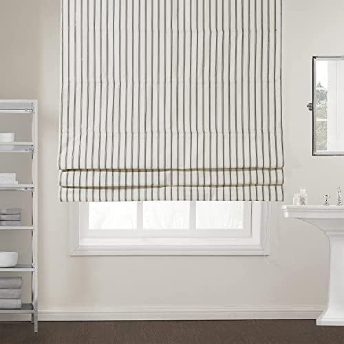 Artdix Roman Shades Blinds Window Shades - Grey Stripe Blackout Light Filtering Cotton Thermal Fabri | Amazon (US)