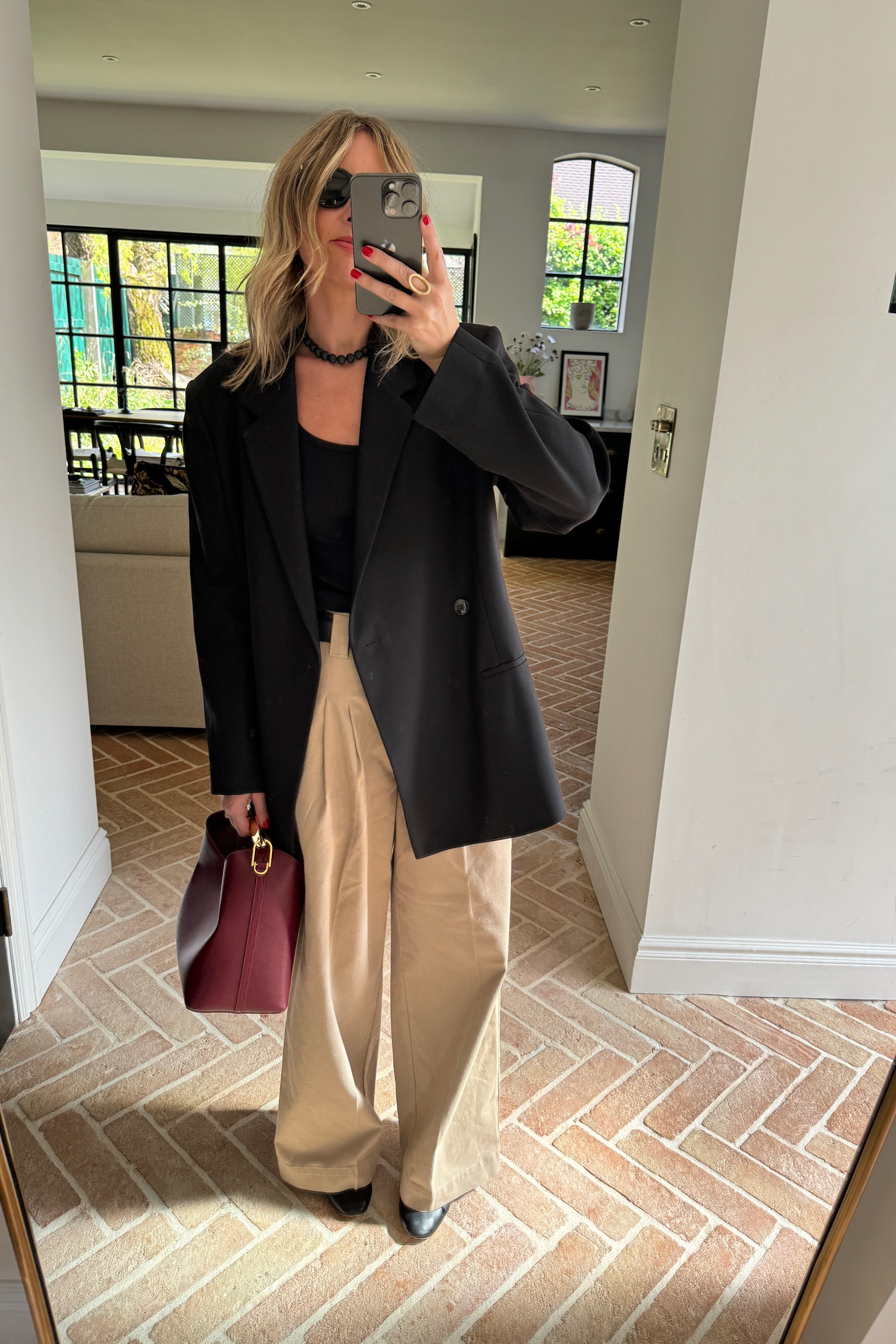 Beige Cargos | Burgundy Bag | Blazer | Toteme | Spring Outfit Ideas | Style Inspiration 

#LTKeurope #LTKaustralia #LTKstyletip