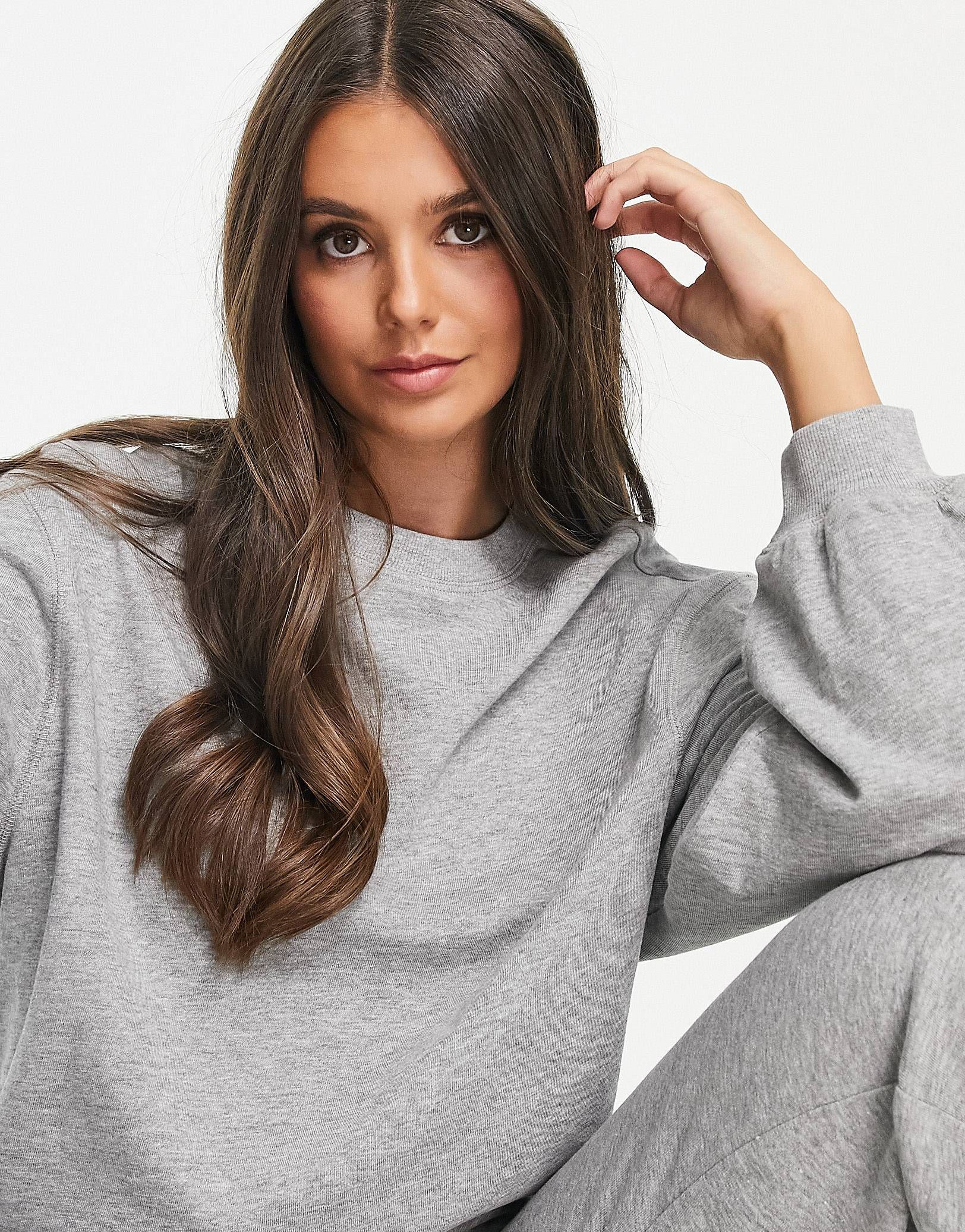 ASOS DESIGN Tall tracksuit slim sweatshirt / sweatpants in gray heather | ASOS (Global)