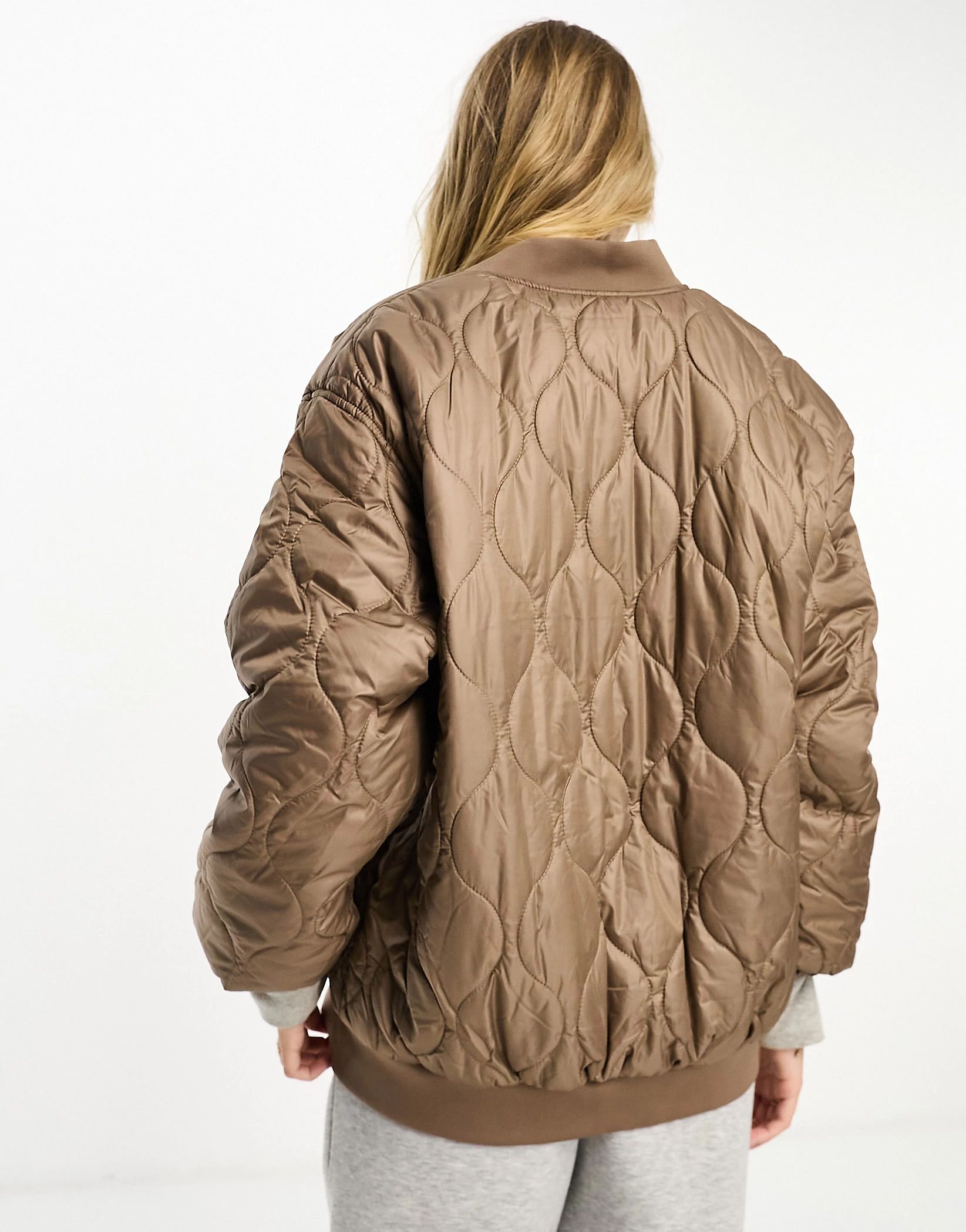 Vero Moda quilted bomber jacket in brown | ASOS (Global)