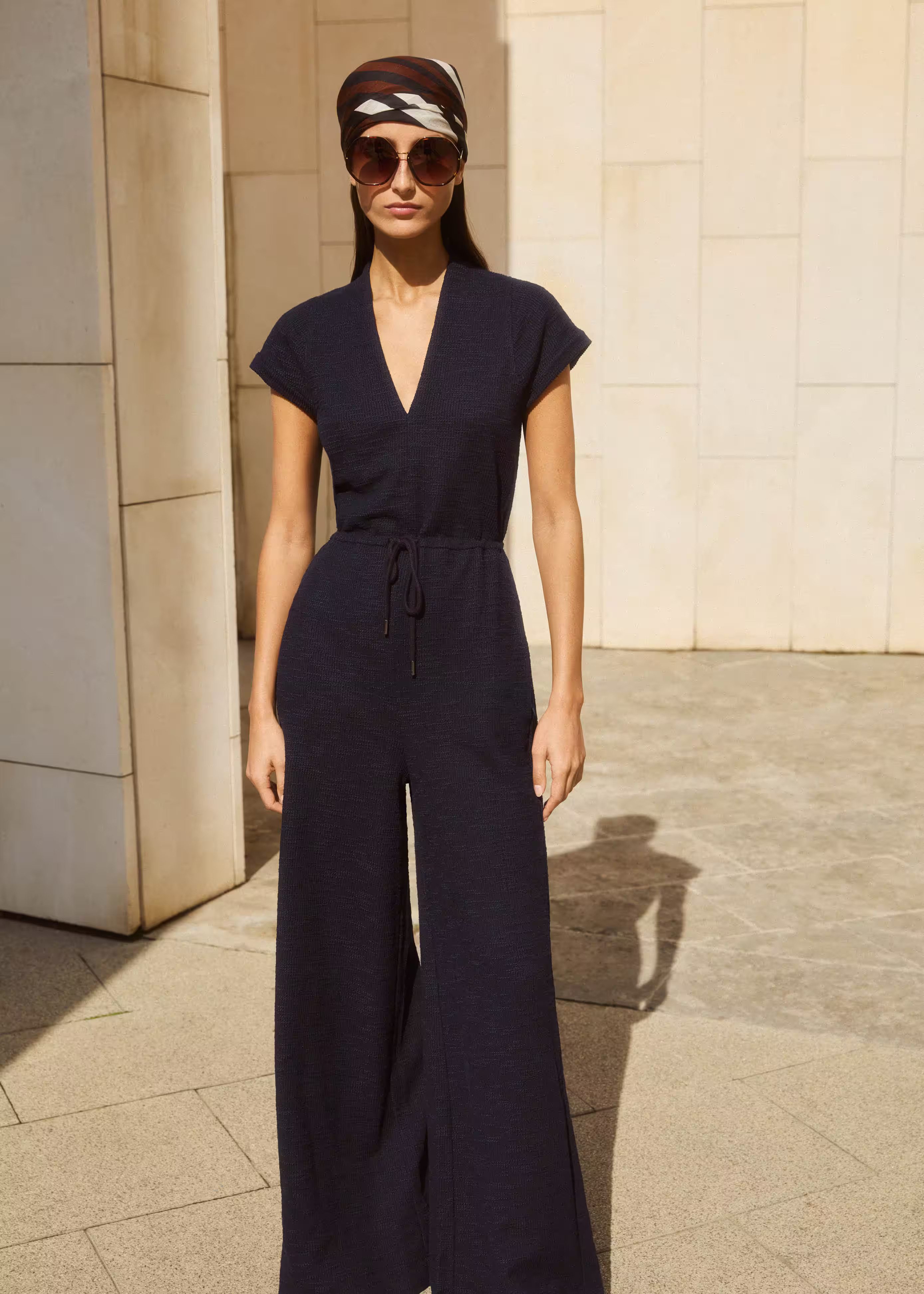 Textured Jersey Jumpsuit Textured Stretch Jersey | ME+EM Global (Excluding US)