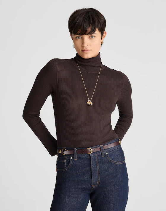 Ribbed Turtleneck Long-Sleeve Tee | Madewell