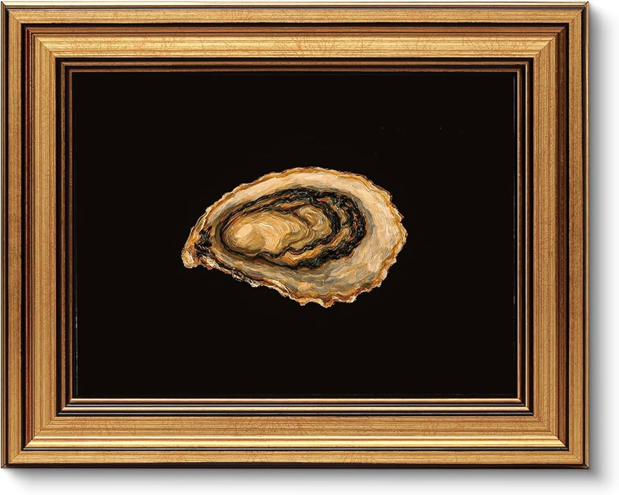 VIYYIEA Vintage Gold Framed Wall Art for Living Room, Oyster Canvas Prints Home Decor, Oil Painti... | Amazon (US)