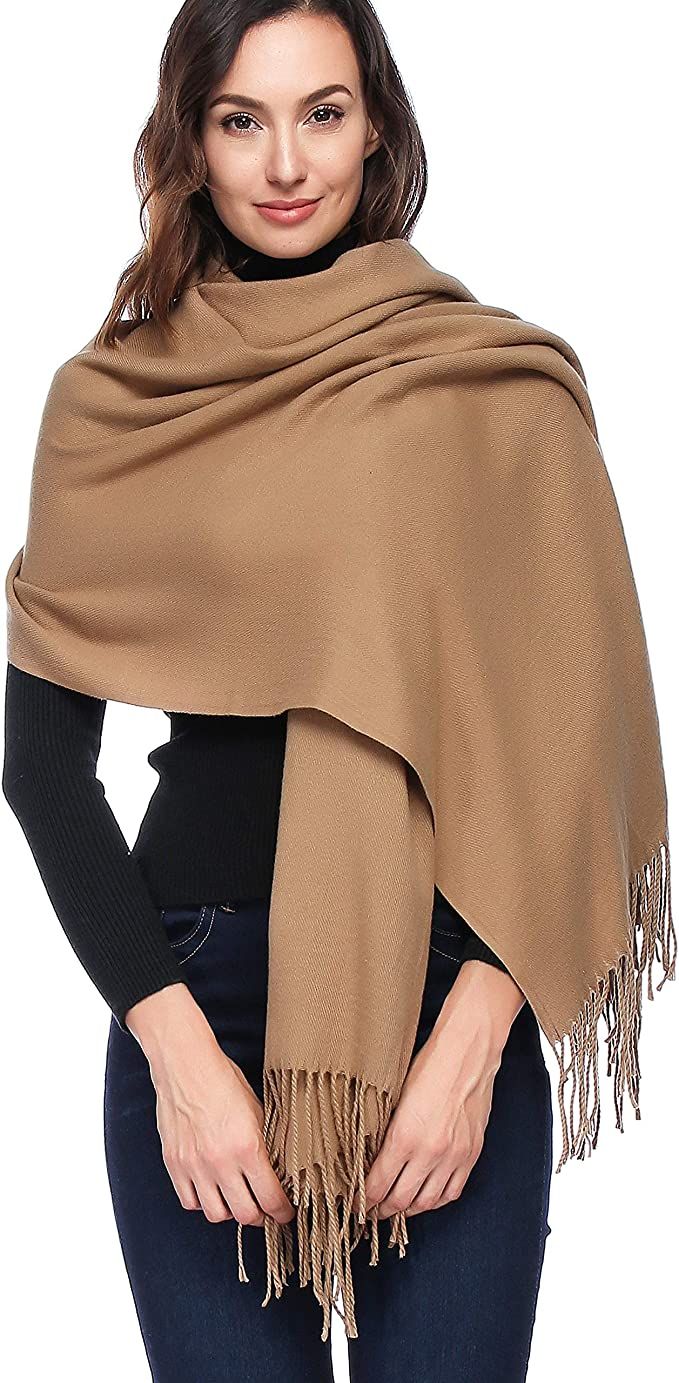 HOYAYO Wool Shawl Wraps - Extra Large Thick Soft Pashmina Scarf | Amazon (US)