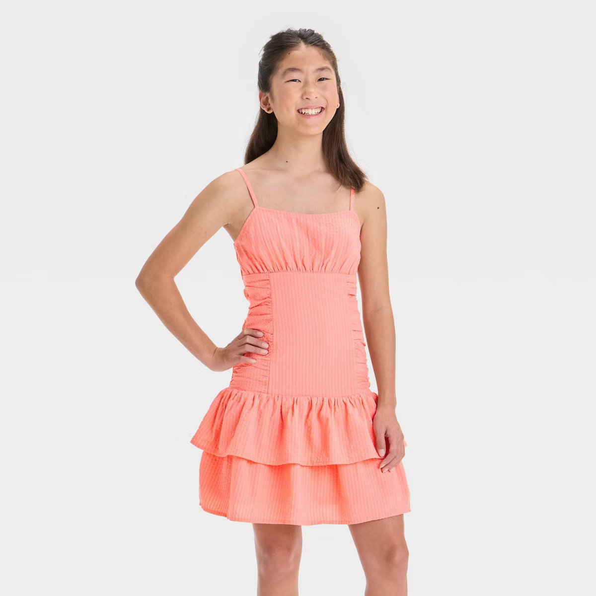 Girls' Drop Waist Strappy Tiered Dress - art class™ | Target