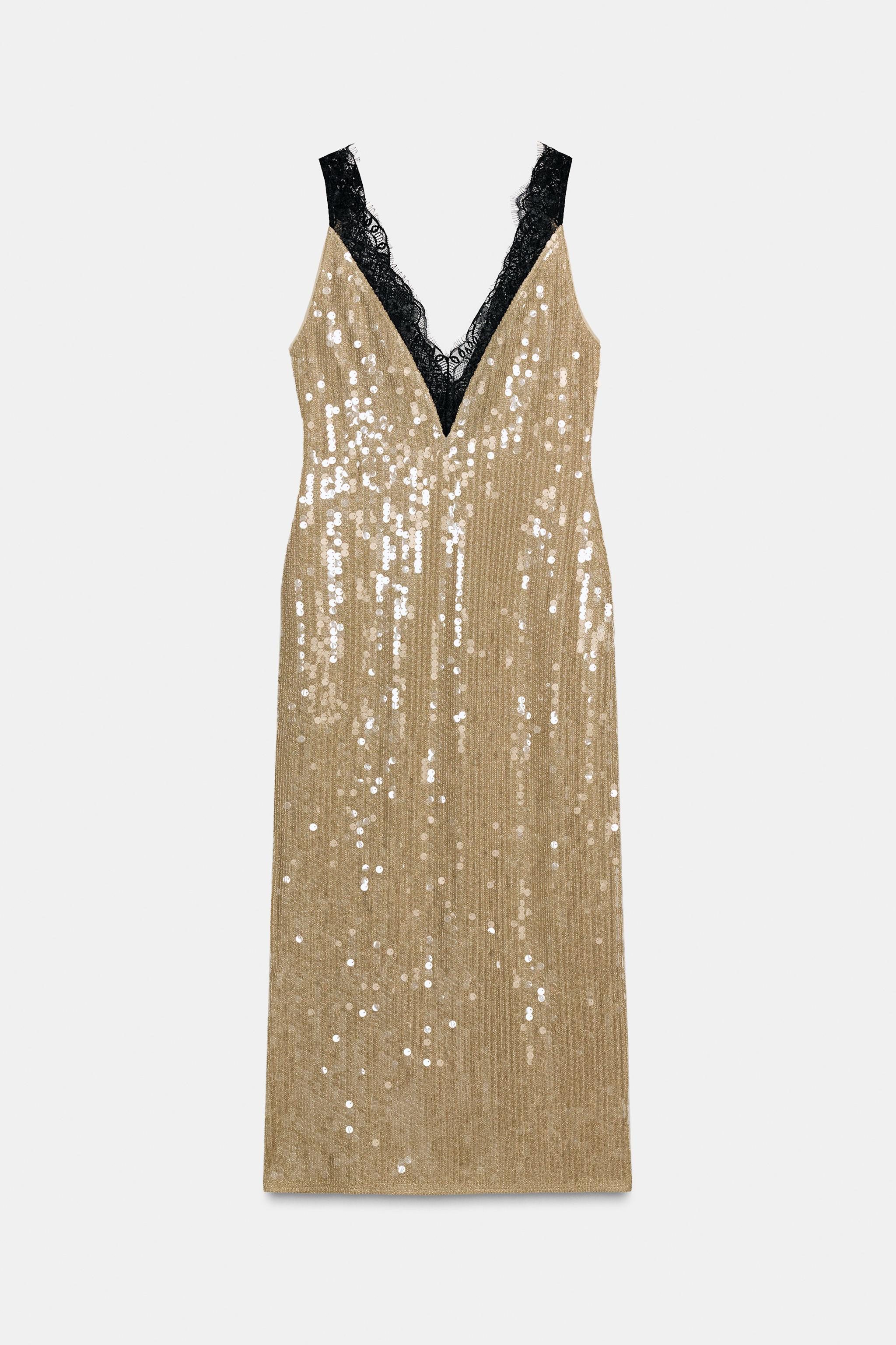 PAILLETTEN- UND SPITZENKLEID ZW COLLECTION | Zara DE