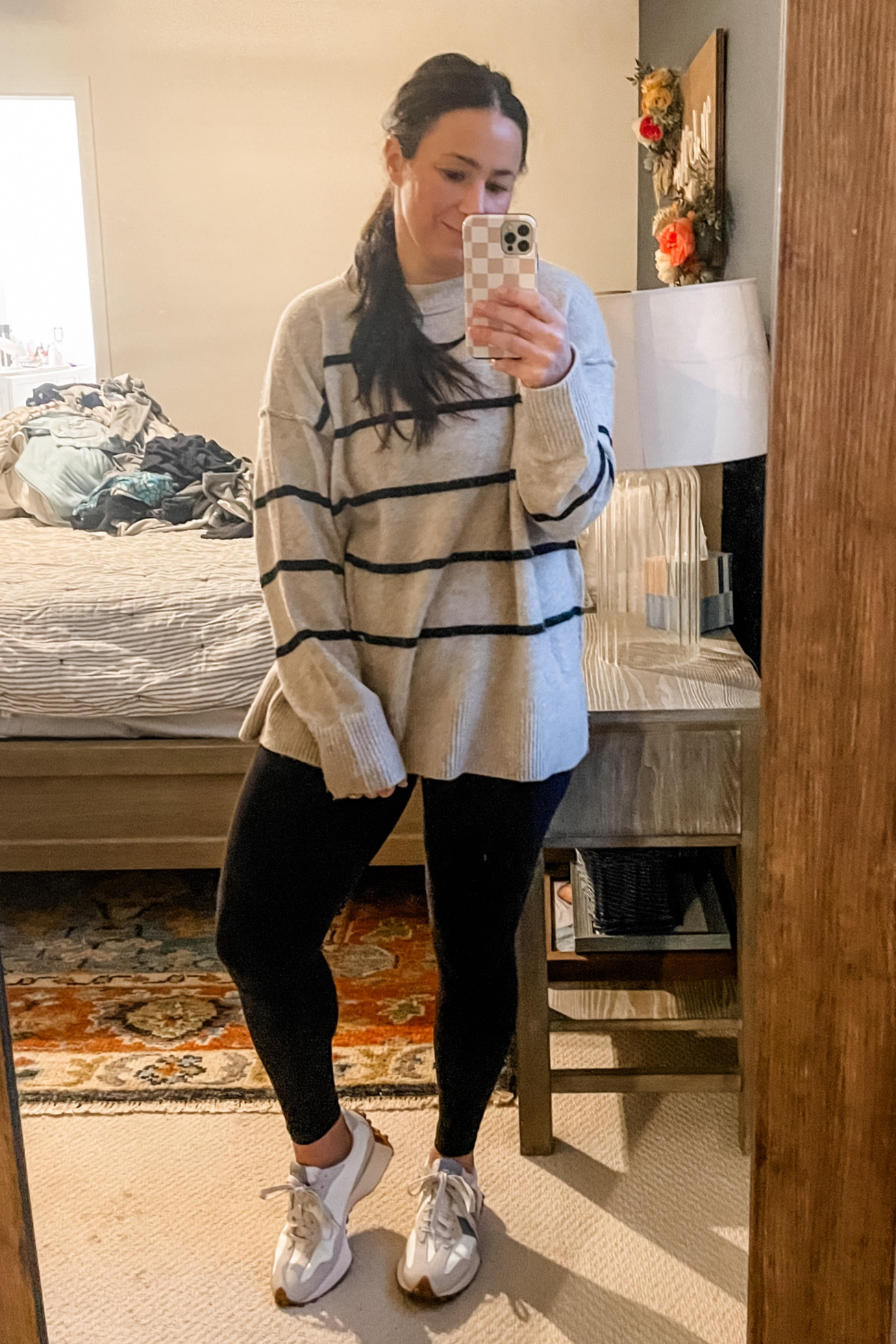 Rainy Monday morning work fit. 

Sweater size small, with an oversized fit. ON SALE!!
Leggings, size small.

#LTKmidsize #LTKtravel #LTKworkwear