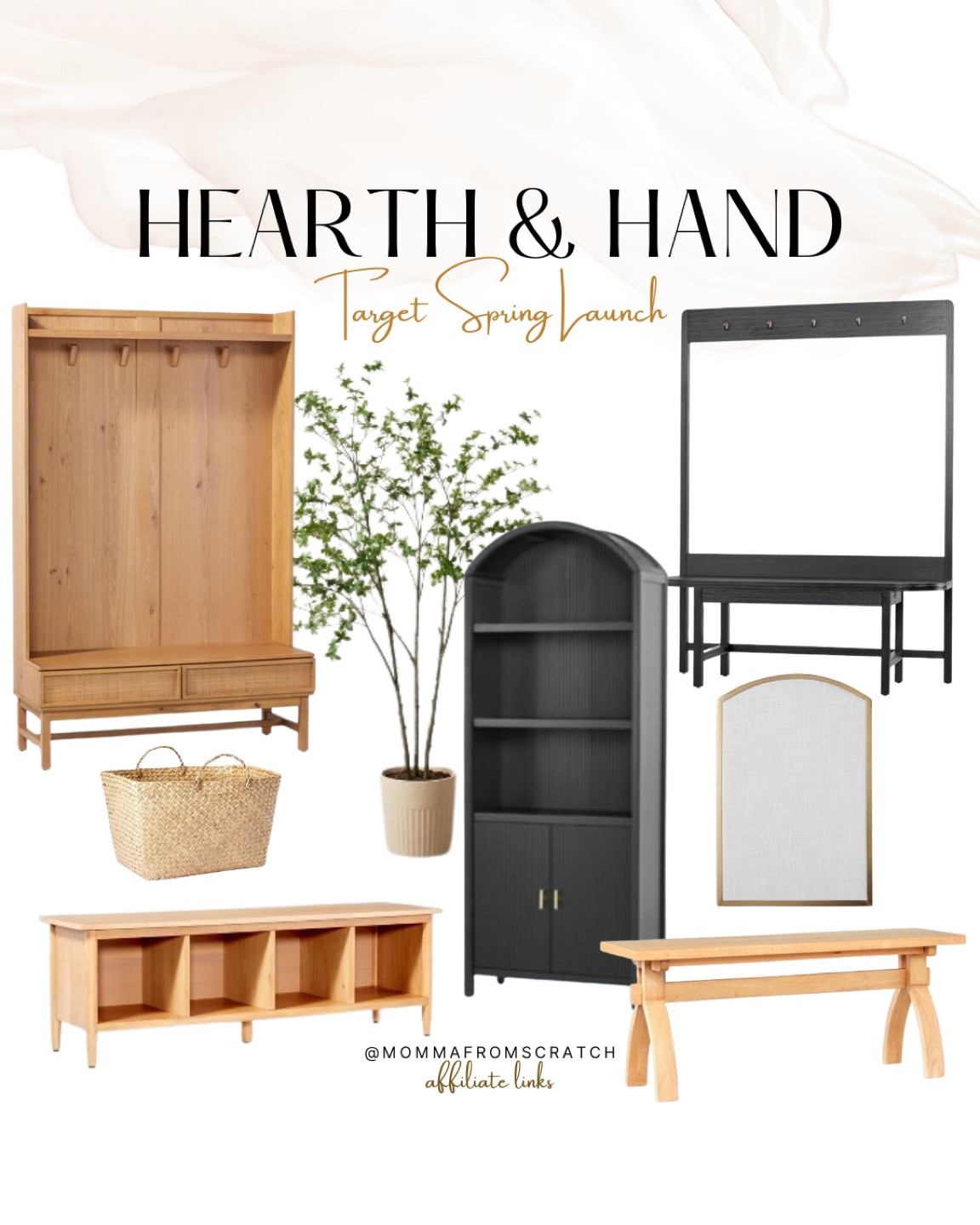 Magnolia hearth and hand decor, target decor, threshold, entryway bench, coat rack, bookshelf, arched bookcase, mirror, basket, faux tree, entryway, 

#LTKhome #LTKkids #LTKstyletip