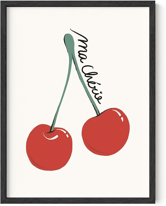 HAUS AND HUES Retro Wall Art - Cherry Poster Ideal for Dorm Decor, Cute Cherry Wall Art Posters f... | Amazon (US)