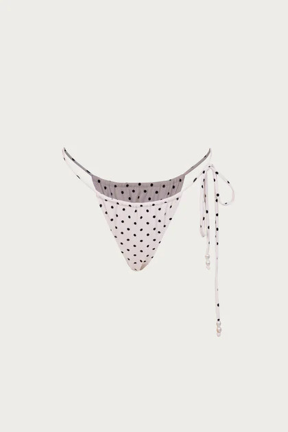 Beaded String Bottom (Cream Black Polka Dot) | SAME