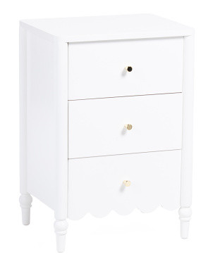 18x26 Scallop 3 Drawer Side Table | Bedroom | Marshalls | Marshalls