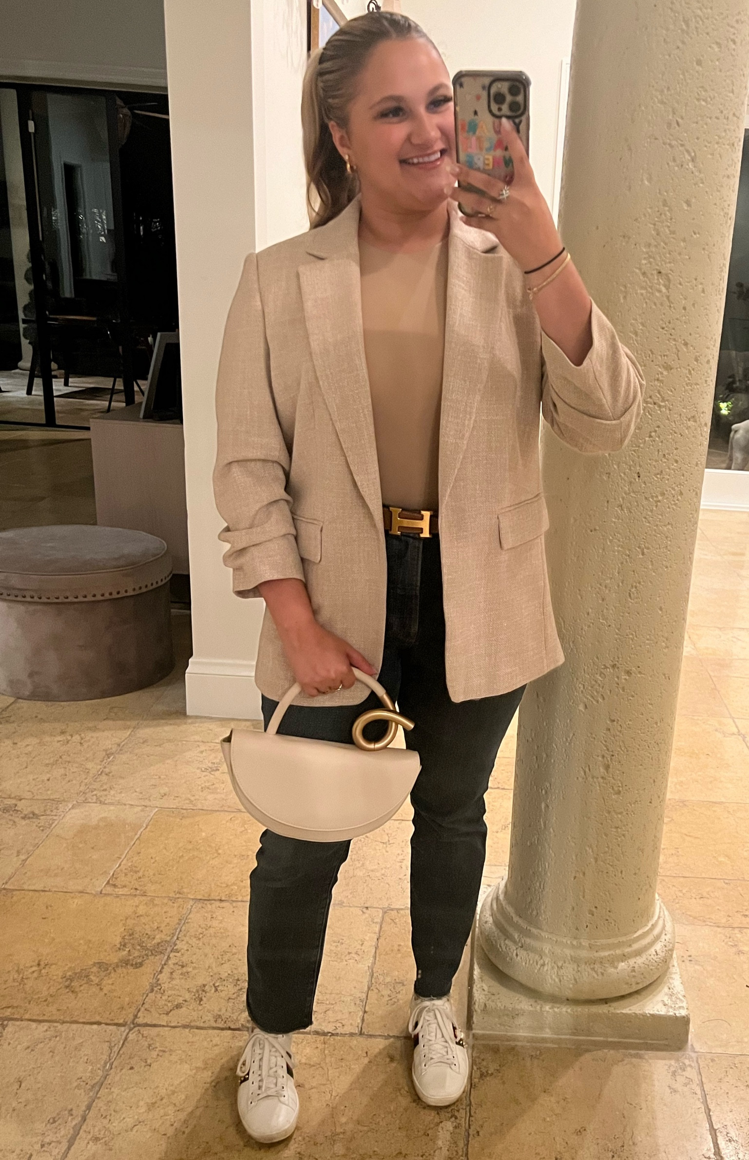 A neutral blazer outfit for the girly on the go✨ #h&m #cultgaia #skims #goodamerican #gucci

#LTKsalealert #LTKworkwear #LTKFind