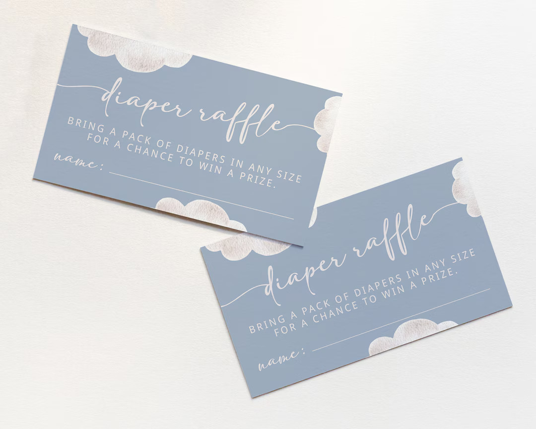 Cloud 9 Diaper Raffle Ticket Template Editable We're on Cloud Nine Diaper Raffle Baby Shower Prin... | Etsy (US)