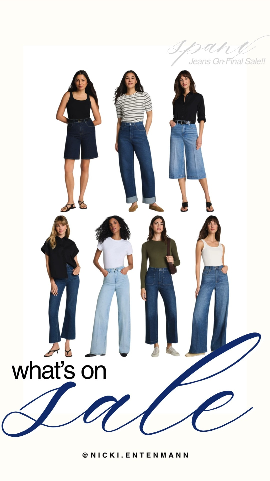 Don't miss out on more incredible markdowns during the Spanx Jeans final sale! This roundup features wide-leg denim shorts, cuffed straight-leg jeans, culottes, light-wash wide legs, and utility-pocket cropped styles in versatile indigo, medium blue, and light washes. Pair these figure-flattering bottoms with simple fitted tees or sleek button-downs for an easy, preppy-casual outfit.

#spanx #spanxdenim #whatsonsale #denimsale #fallfashion #preppycasual #everydaystyle 

 #LTKootd #LTKSaleAlert #LTKTravel