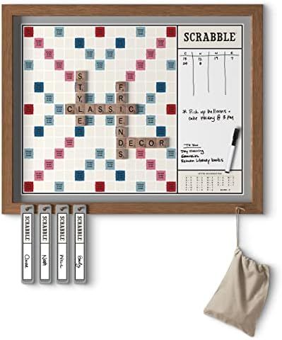 WS Game Company Scrabble Deluxe Vintage 2-in-1 Wall Edition with Dry Erase Message Board | Amazon (US)