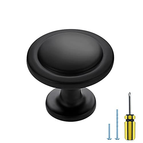 JOY DECOR 20 Pack Kitchen Cabinet Knobs Solid Drawer Knobs Dresser Knobs 1-1/4 Inch Drawer Pulls Matte Black Cabinet Hardware for Dresser Drawers | Amazon (US)