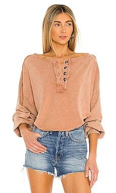 Free People Melodi Henley Top in Doe from Revolve.com | Revolve Clothing (Global)