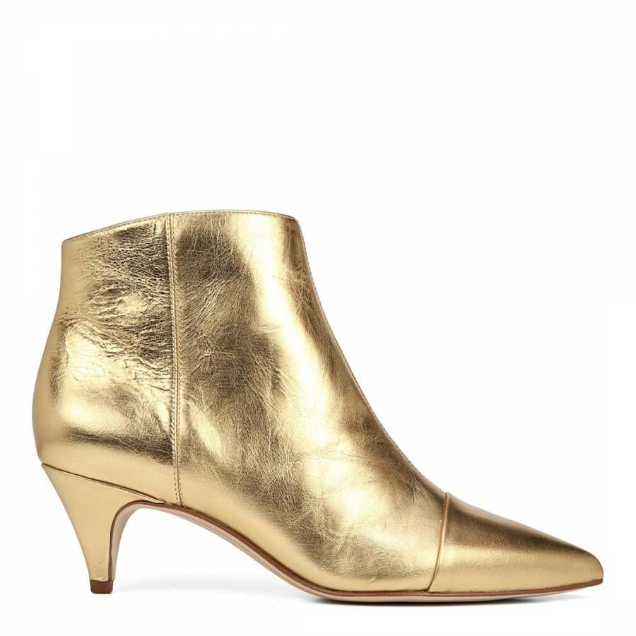 Bright Gold Leather Kinzey 2 Ankle Boots | BrandAlley UK