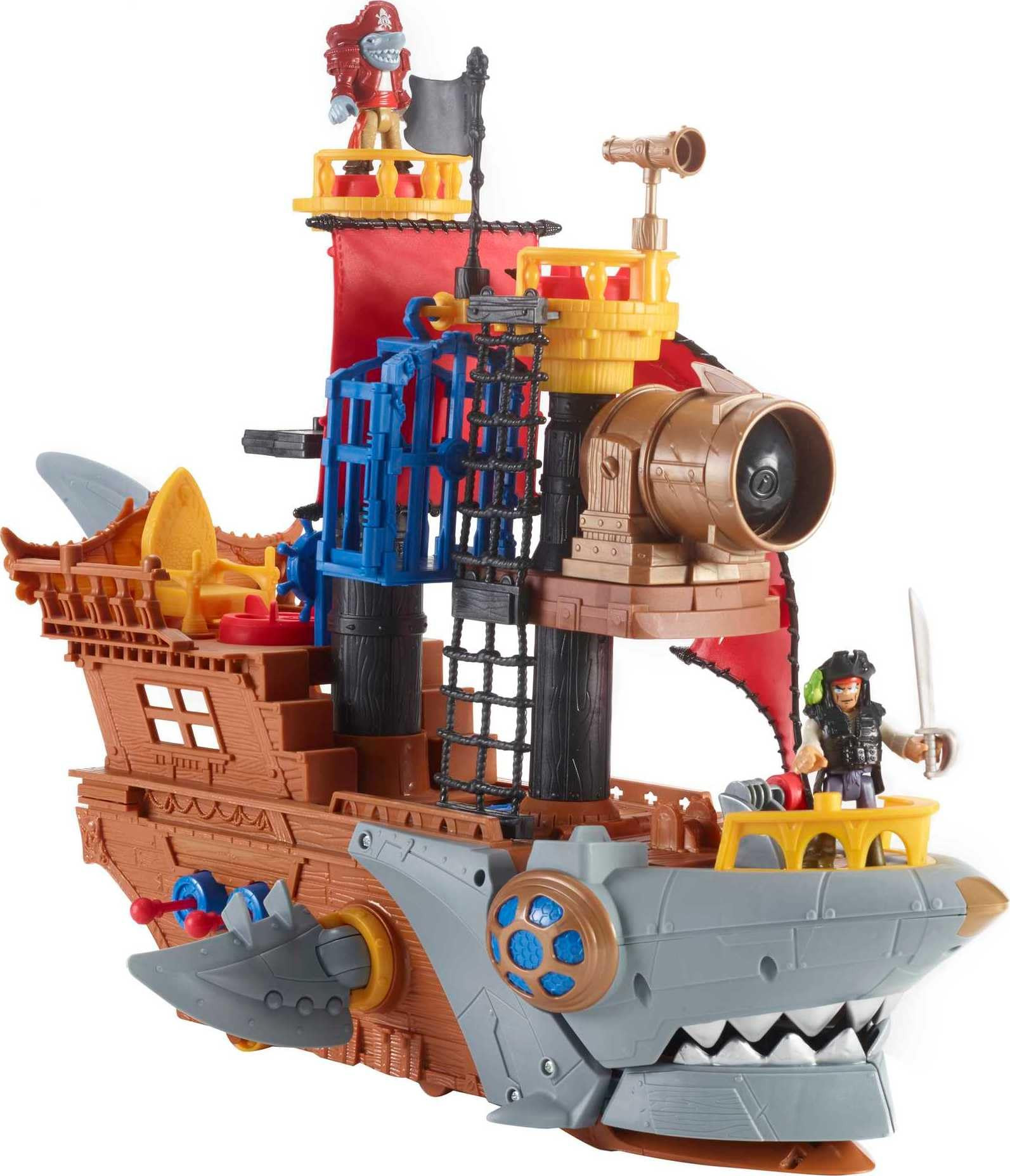 Fisher-Price Imaginext Preschool Toy Shark Bite Pirate Ship Playset with Figure & Accessories for... | Amazon (US)