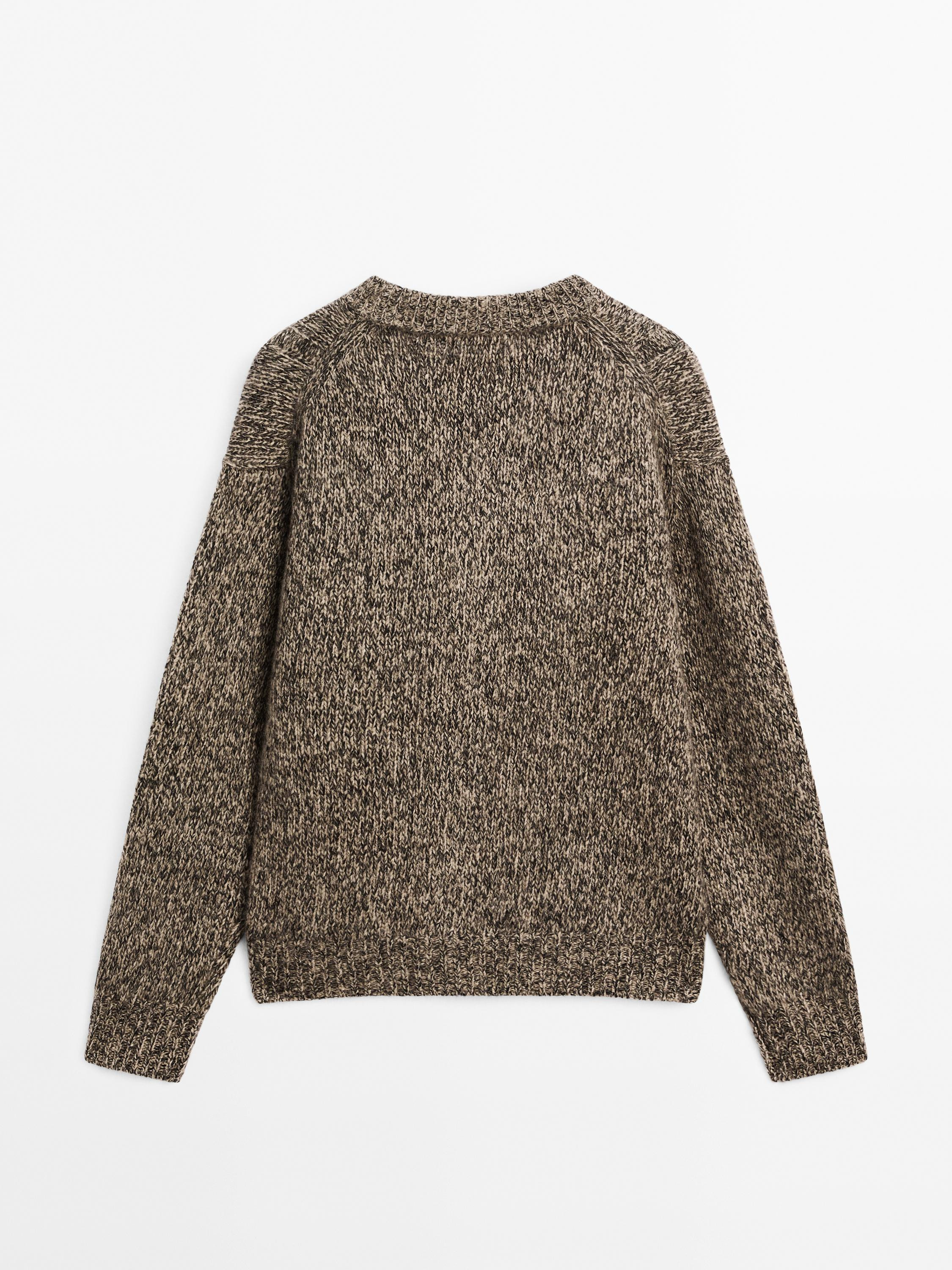 100% cashmere mouliné knit cardigan · Mink · Tops And Other Garments | Massimo Dutti | Massimo Dutti UK